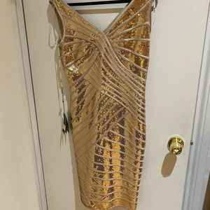 Gold/ Champagne consequence dress-